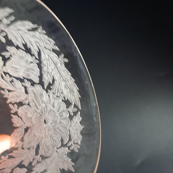 Tiffin Franciscan Sylvan Pink Etched Glass Footed Tumbler - Picture 16 of 16